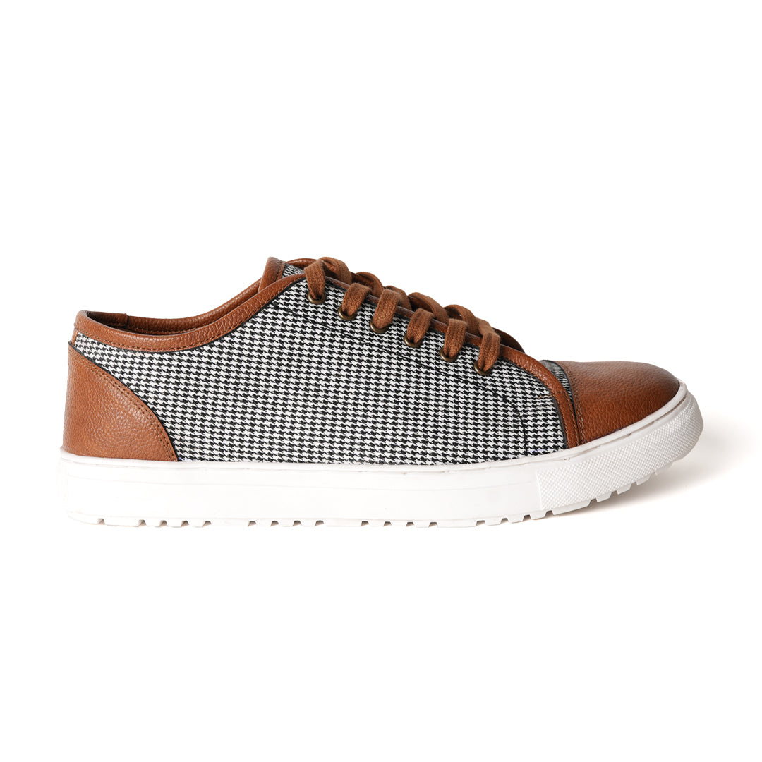 Monkstory Contemporary Houndstooth Fabric Sneakers