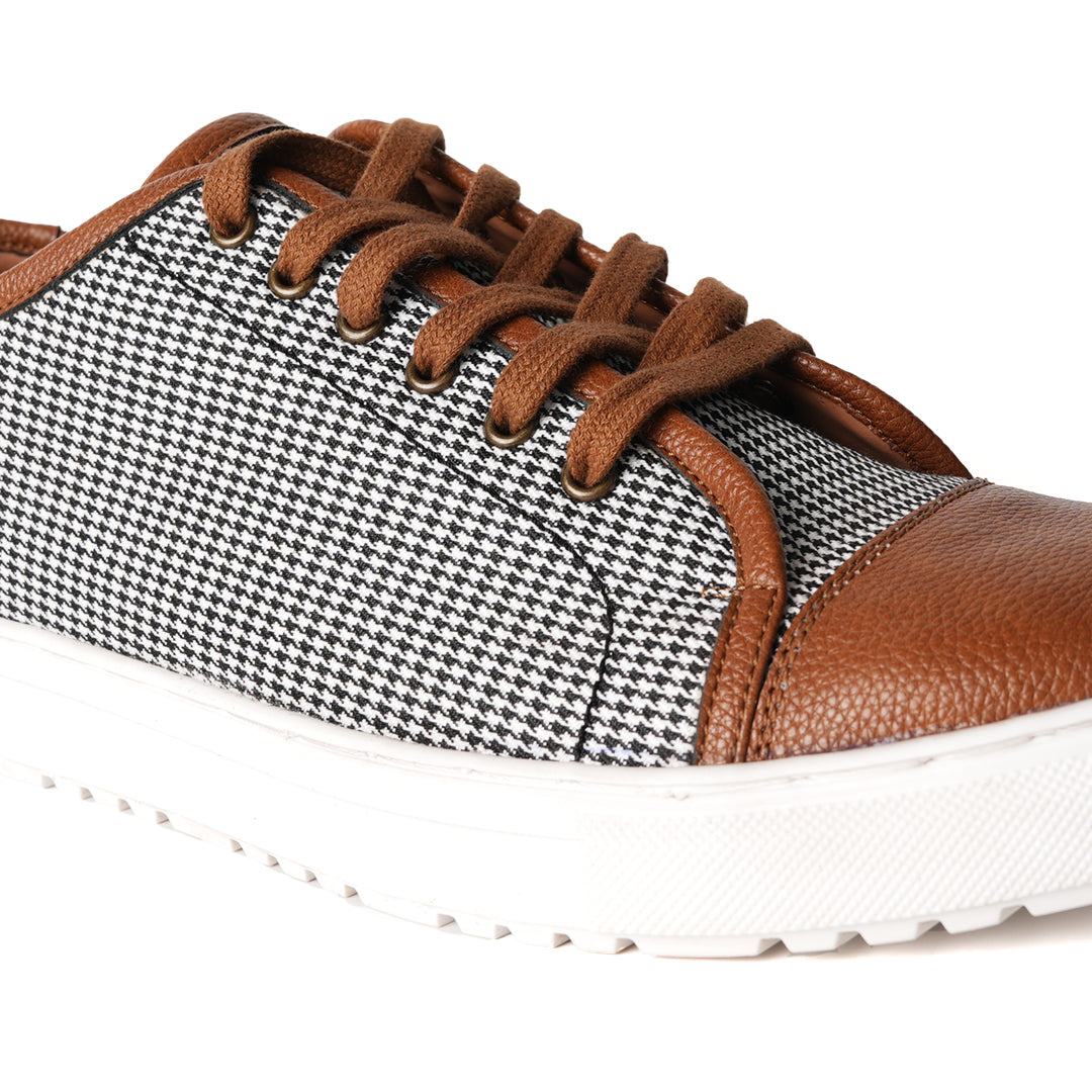 Monkstory Contemporary Houndstooth Fabric Sneakers