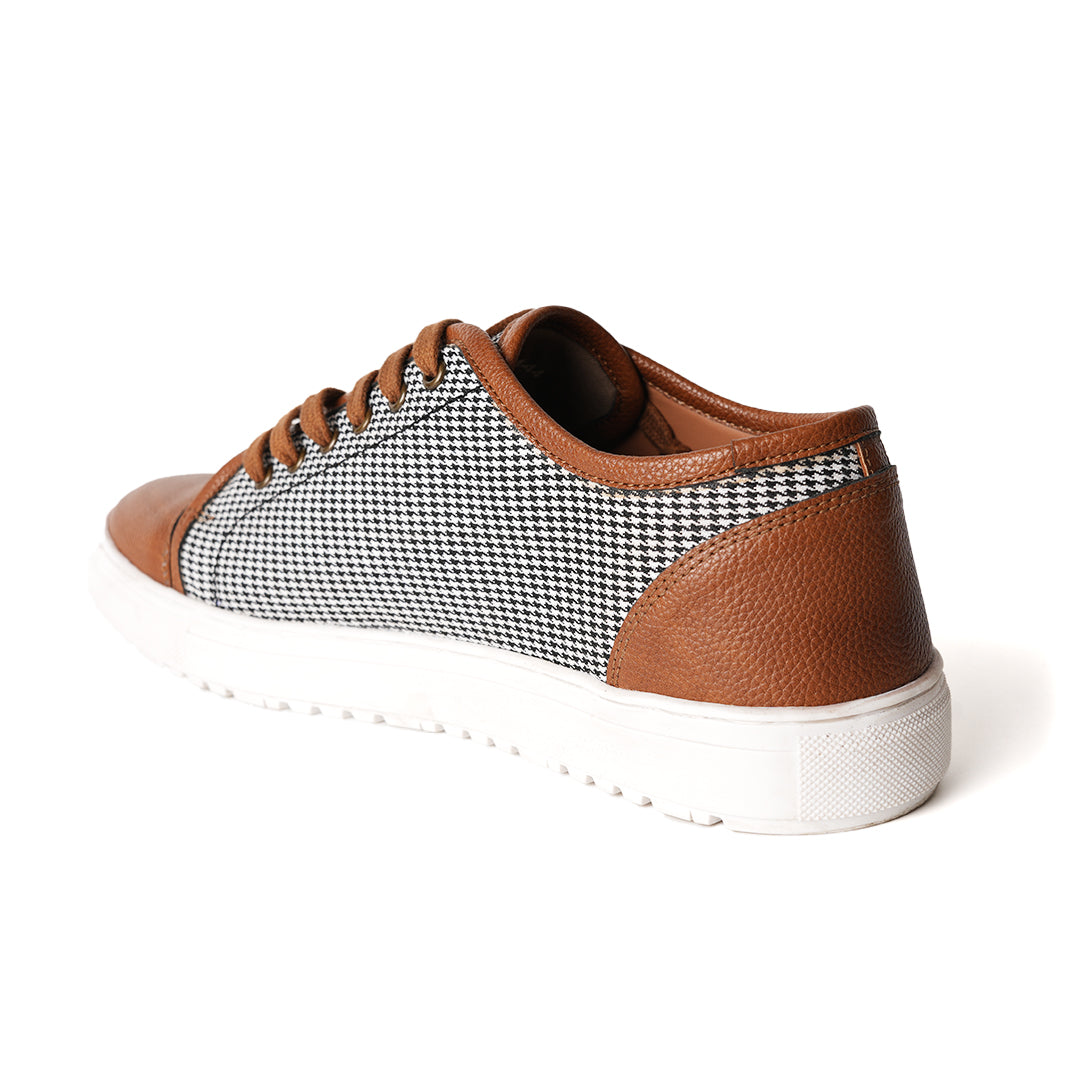 Monkstory Contemporary Houndstooth Fabric Sneakers
