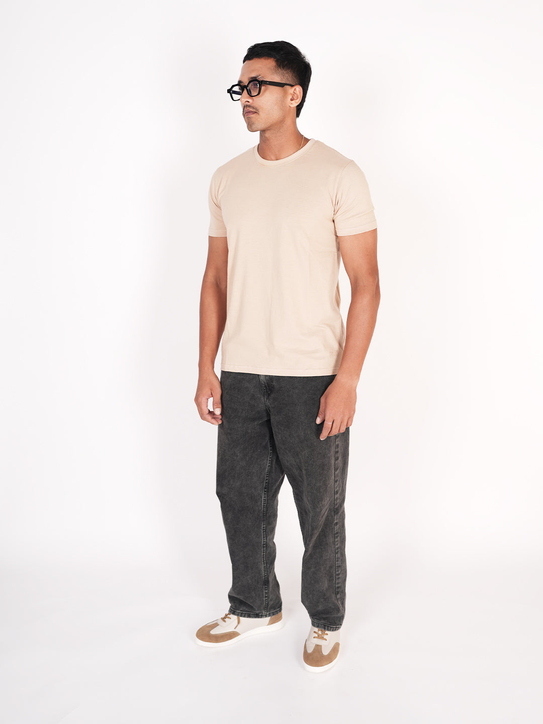 Monkstory Bamboo Cotton Crew Tee - Classic Cream