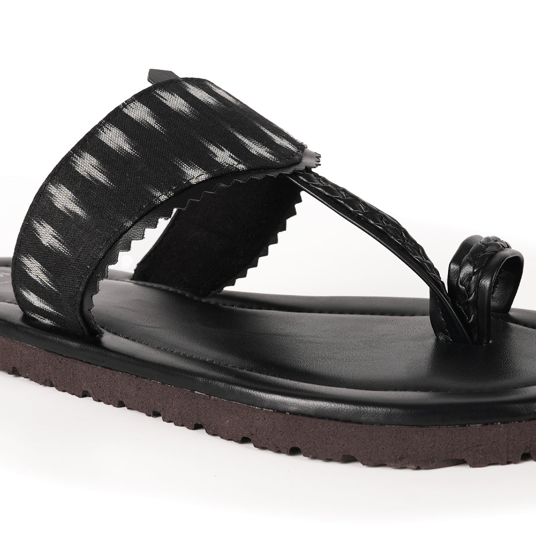 Monkstory Ikat Kolhapuri Sandals