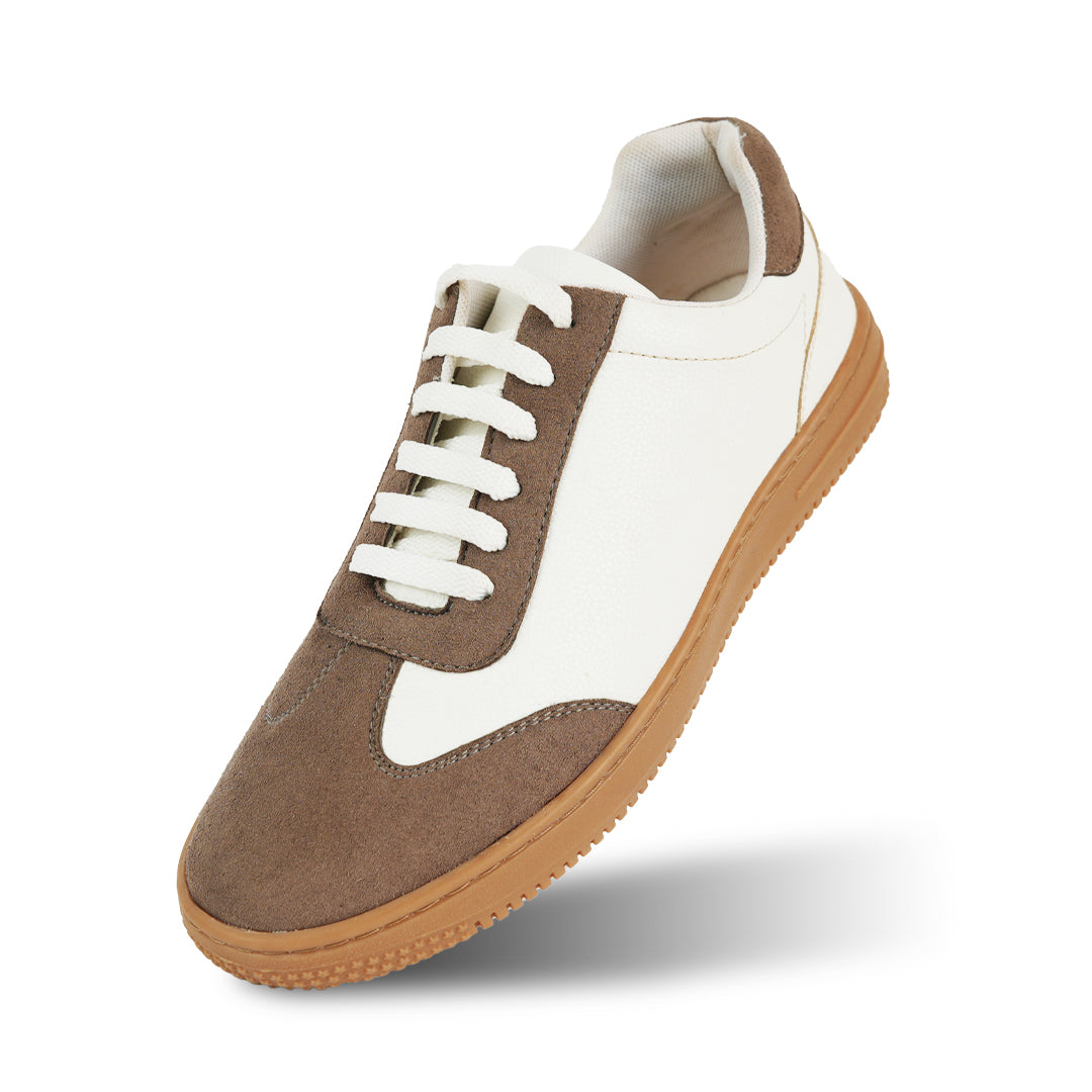 Monkstory Vintage Street Sneakers - White/Greyish Brown