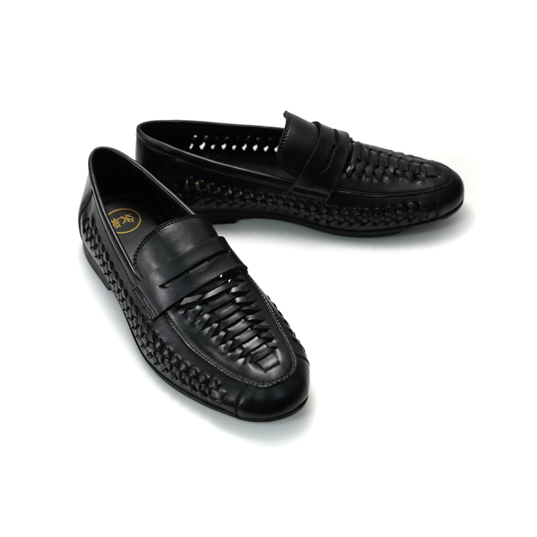 Monkstory Interwoven Slip-Ons- Black