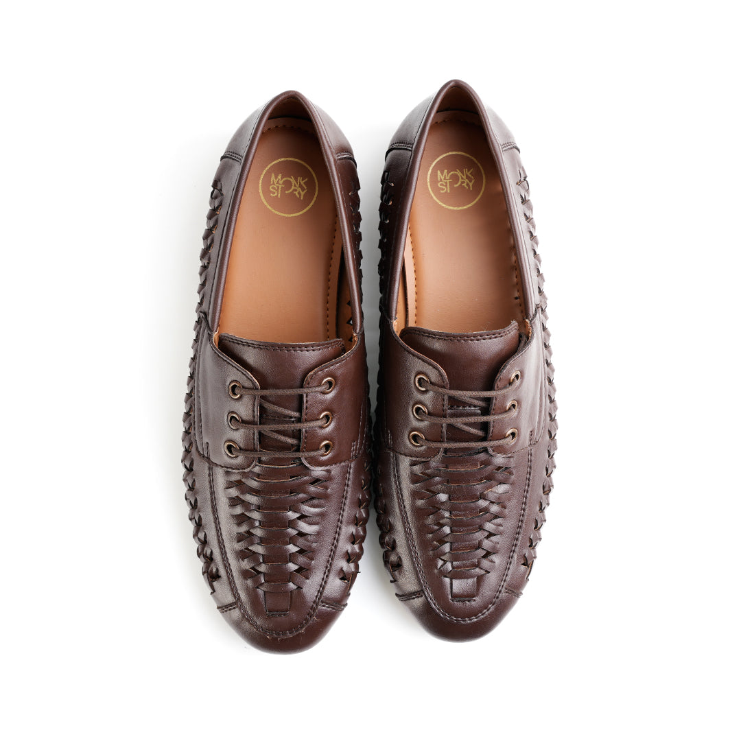 Monkstory Interwoven Slip-Ons- Brown