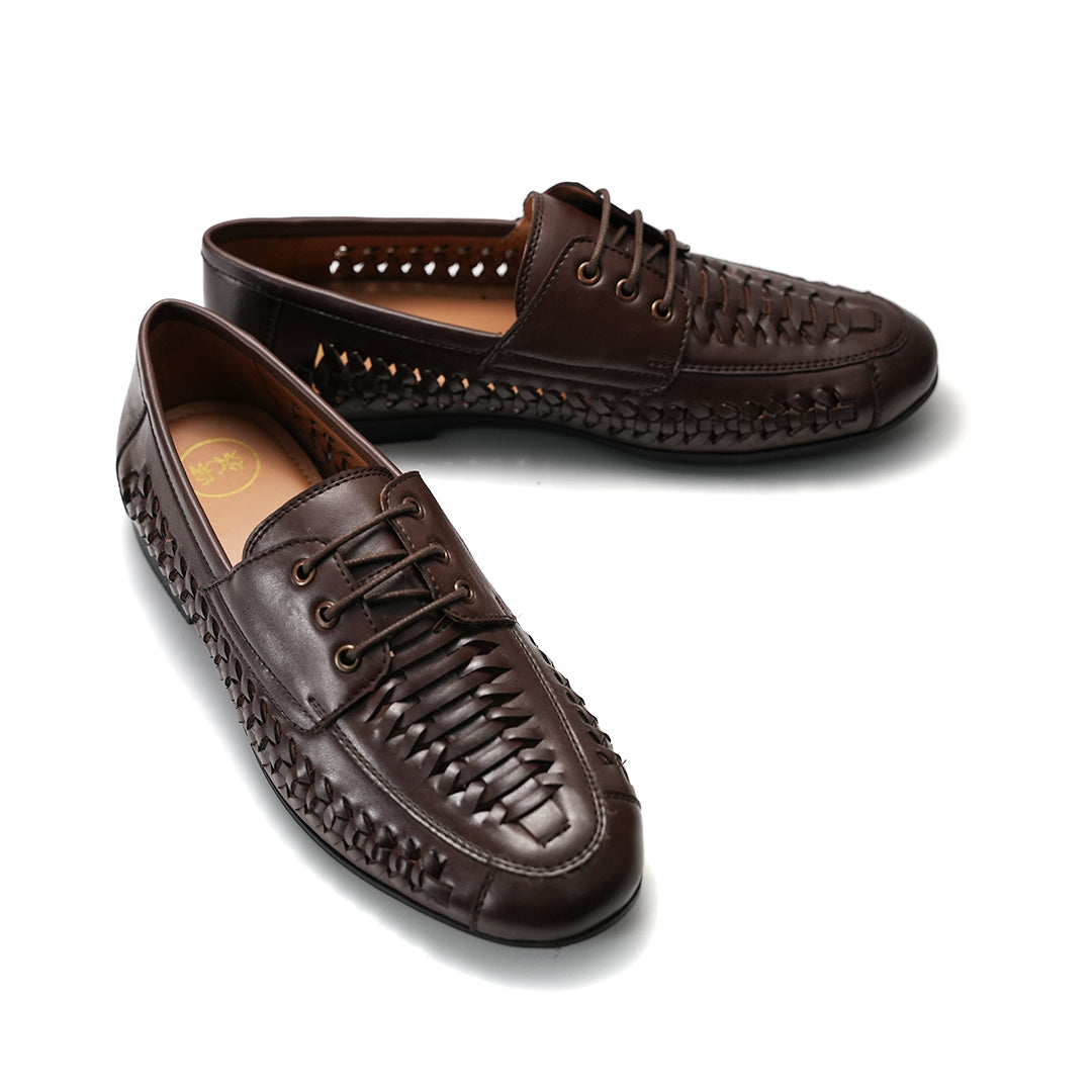 Monkstory Interwoven Slip-Ons- Brown