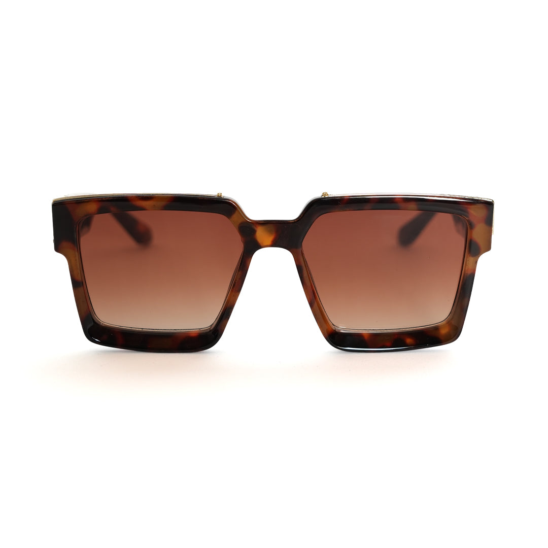 A pair of Monkstory Millionaire Unisex Wayfarer Sunglasses - Tortoise with polarized lenses.