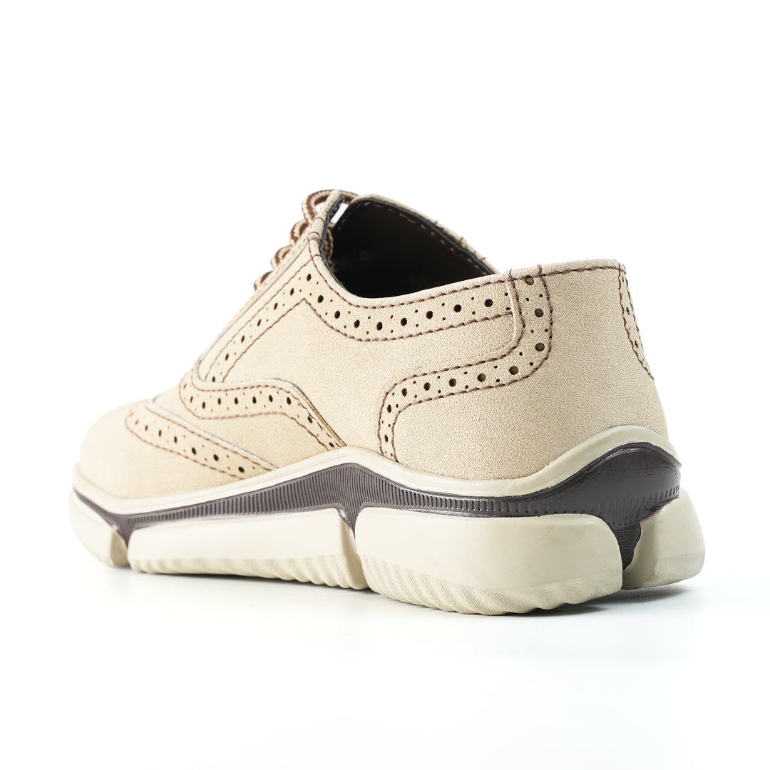 Monkstory Gravity Lift Ultra-Comfort Brogue Sneakers - Beige