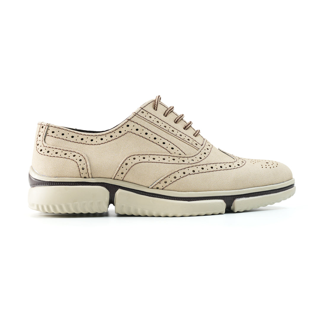 Monkstory Gravity Lift Ultra-Comfort Brogue Sneakers - Beige