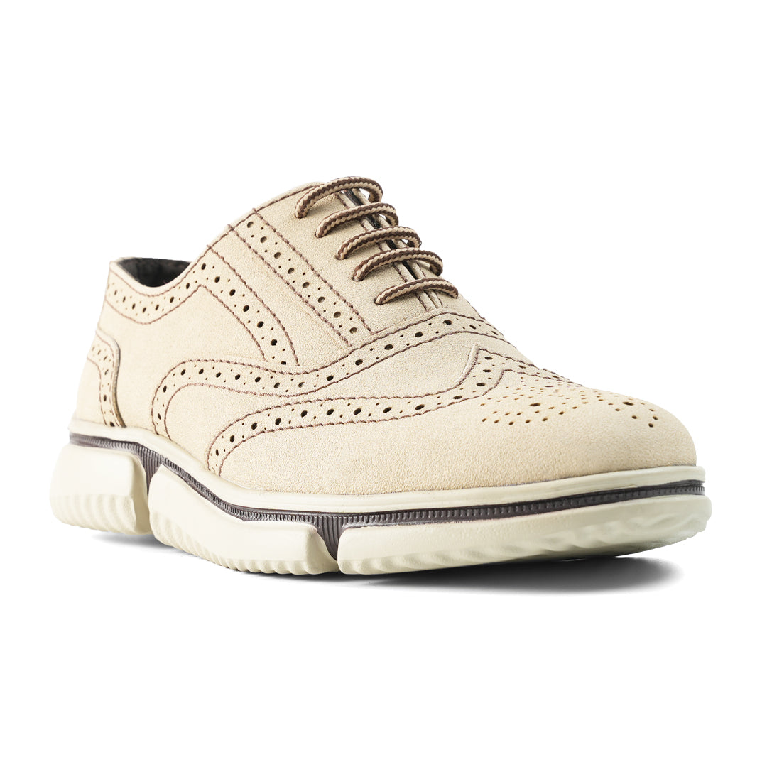 Monkstory Gravity Lift Ultra-Comfort Brogue Sneakers - Beige