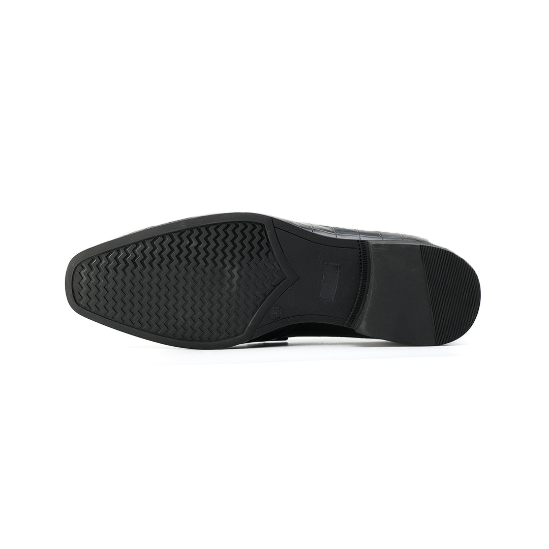 Monkstory Horsebit Croc-Effect Slip-Ons - Black