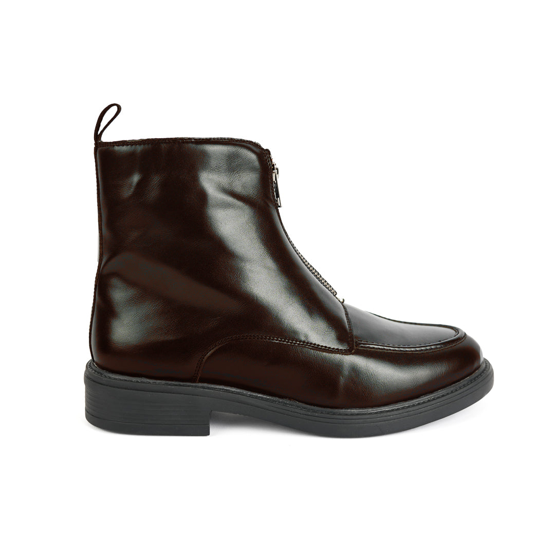 Monkstory Cosmopolitan Zip-Up Boots  - Brown