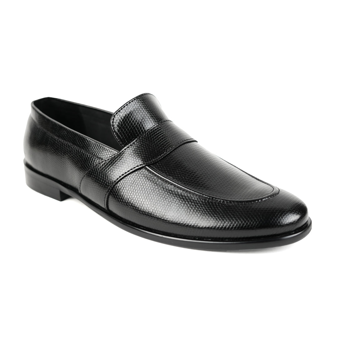 Monkstory Grain Pattern Formal Shoes - Black