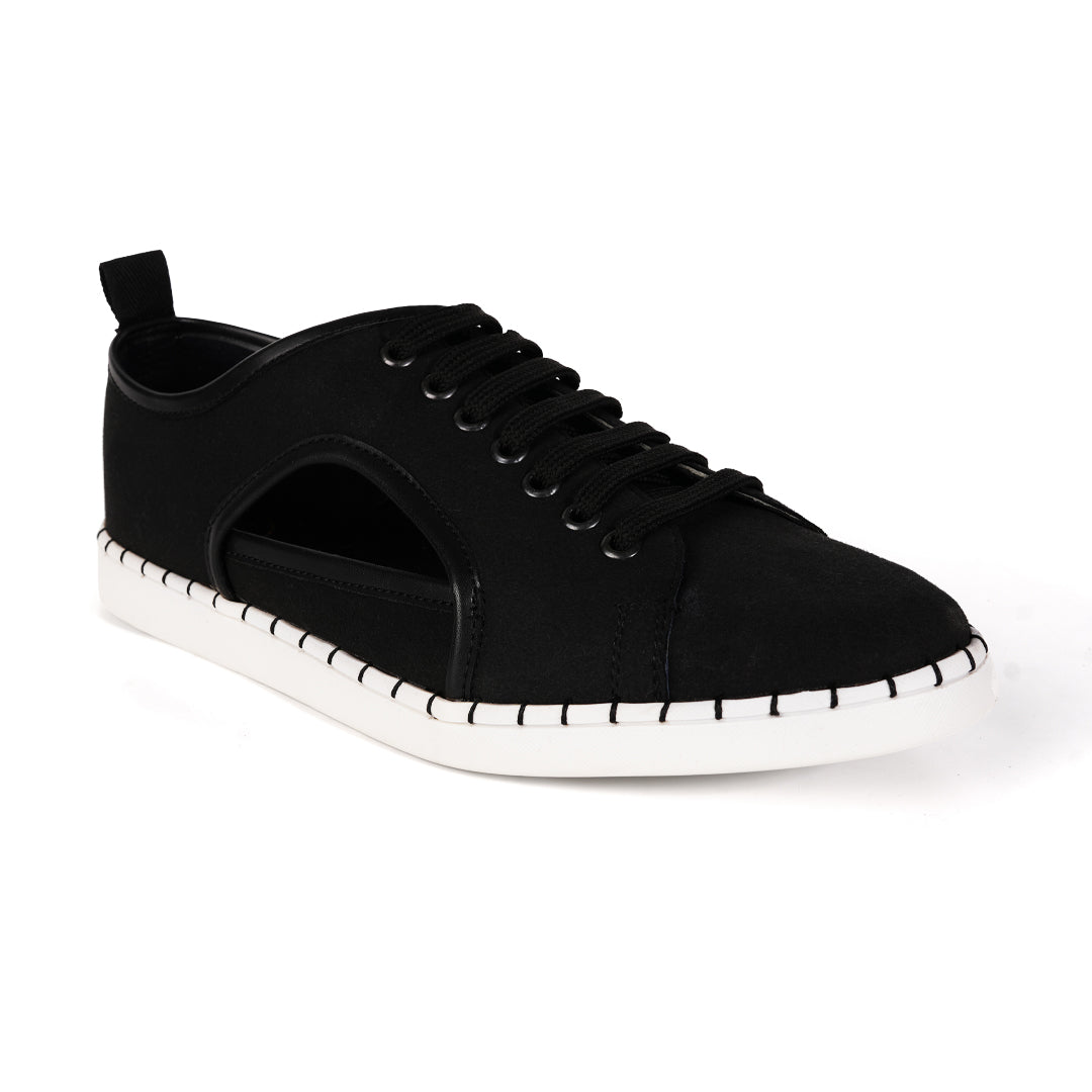 Monkstory Cut-Out Sneakers - Black