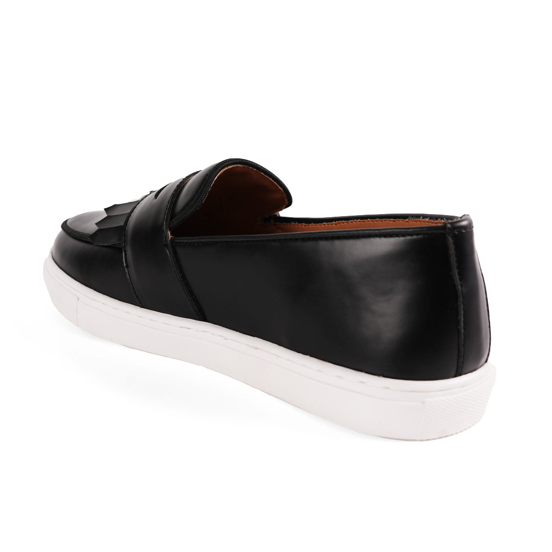 Monkstory Fringed Slip-On Sneakers - Black