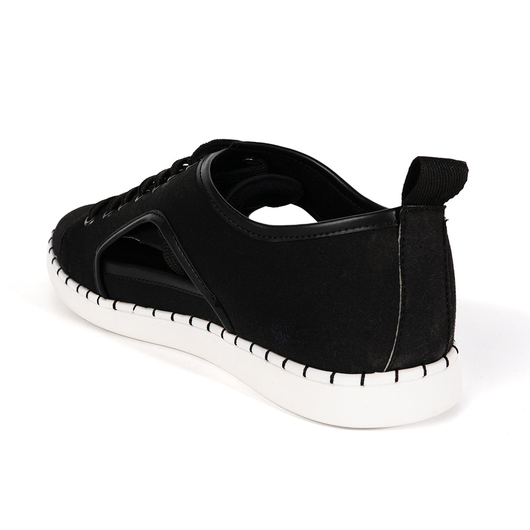 Monkstory Cut-Out Sneakers - Black