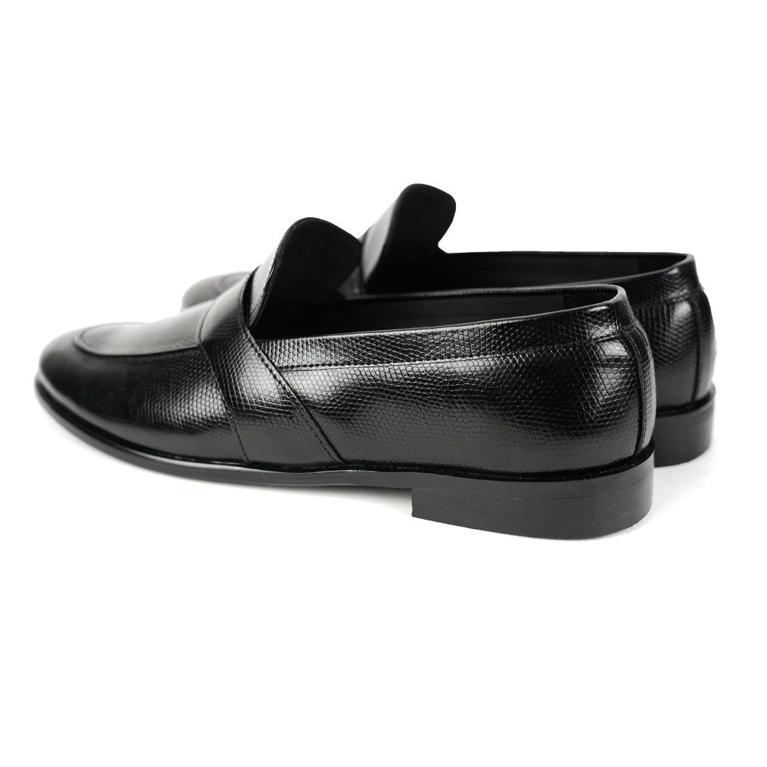Monkstory Grain Pattern Formal Shoes - Black