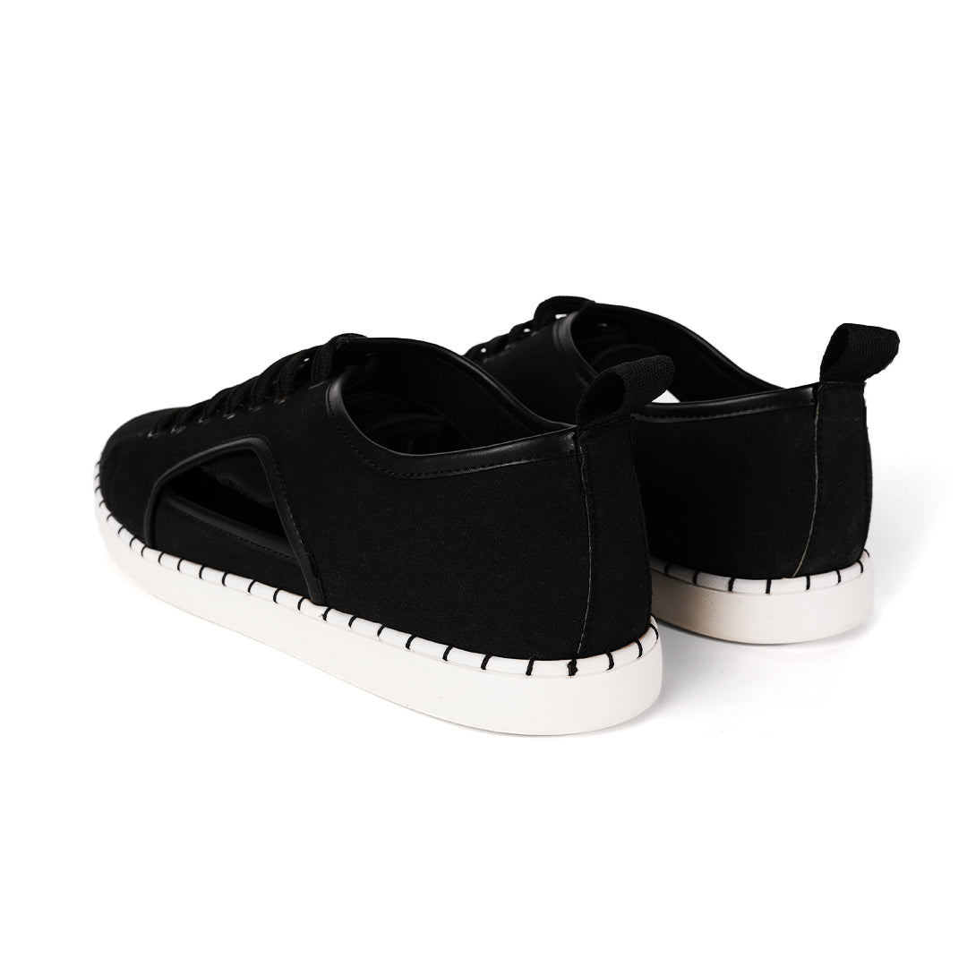 Monkstory Cut-Out Sneakers - Black