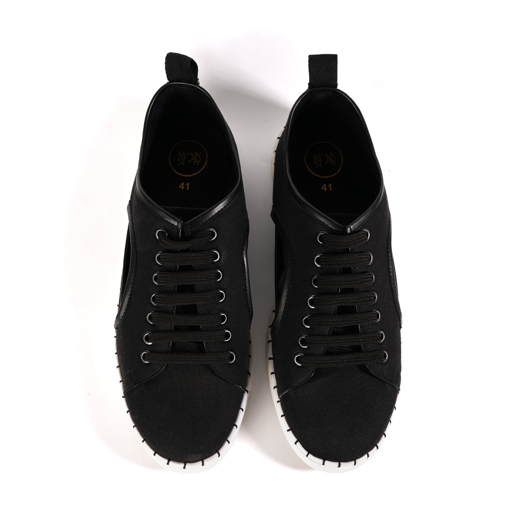 Monkstory Cut-Out Sneakers - Black