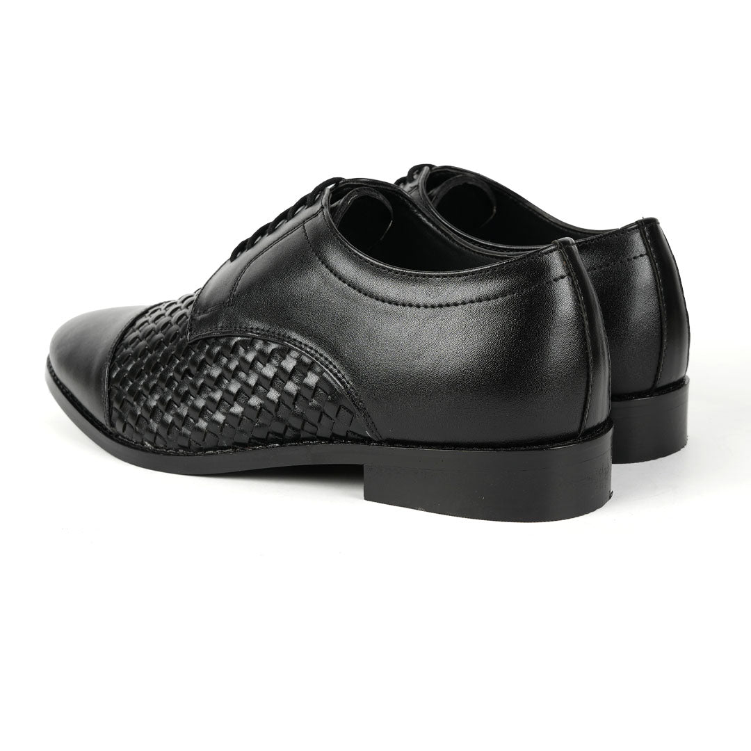 Monkstory Braided Captoe Lace-up Shoes - Black
