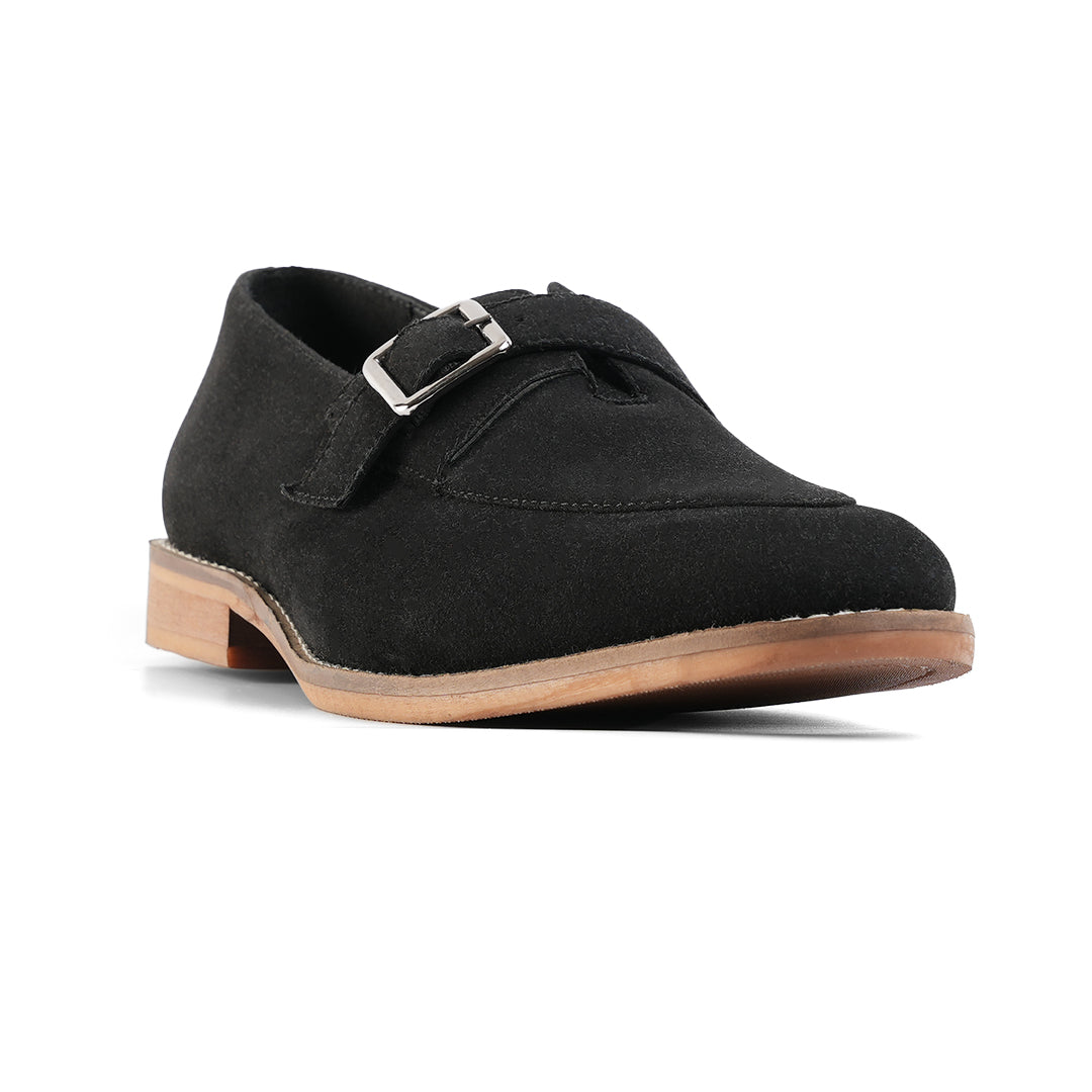 Monkstory Rustic Buckle Slip-Ons - Black