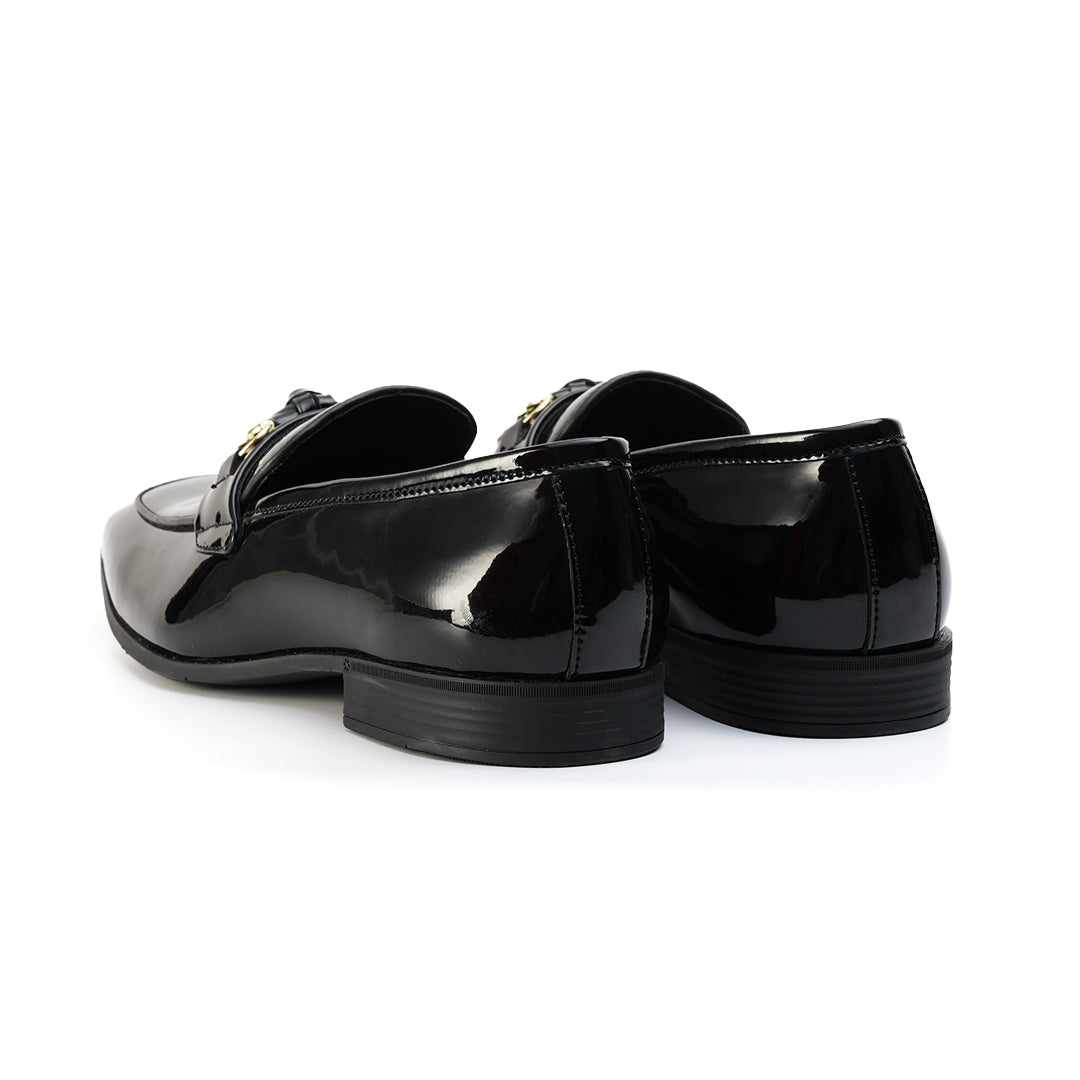 Monkstory Horsebit Tasseled Patent Slip-Ons - Black