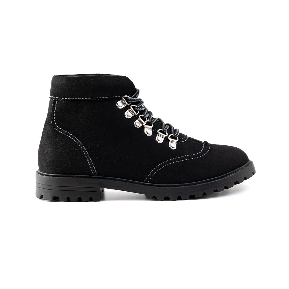 Monkstory Suede Hiking Boots  - Black