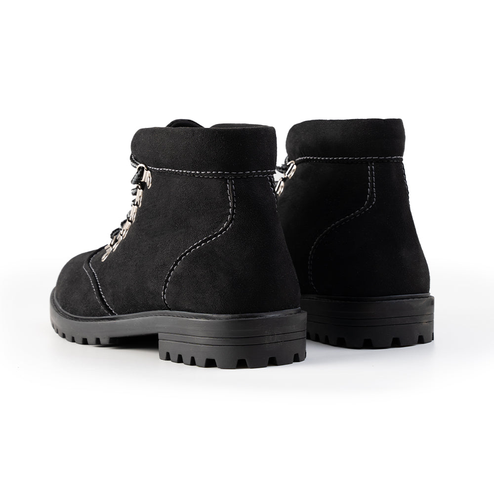 Monkstory Suede Hiking Boots  - Black