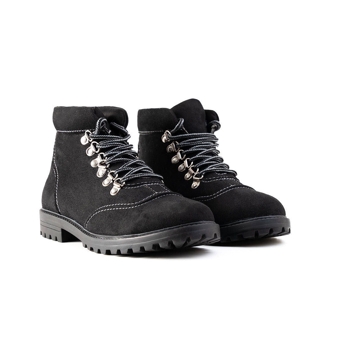 Monkstory Suede Hiking Boots  - Black