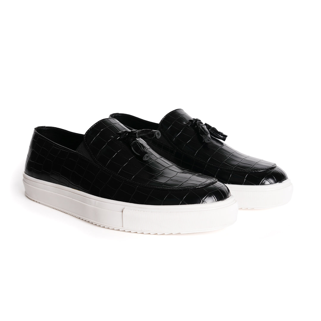 Monkstory Chic Croc Sneakers  - Black