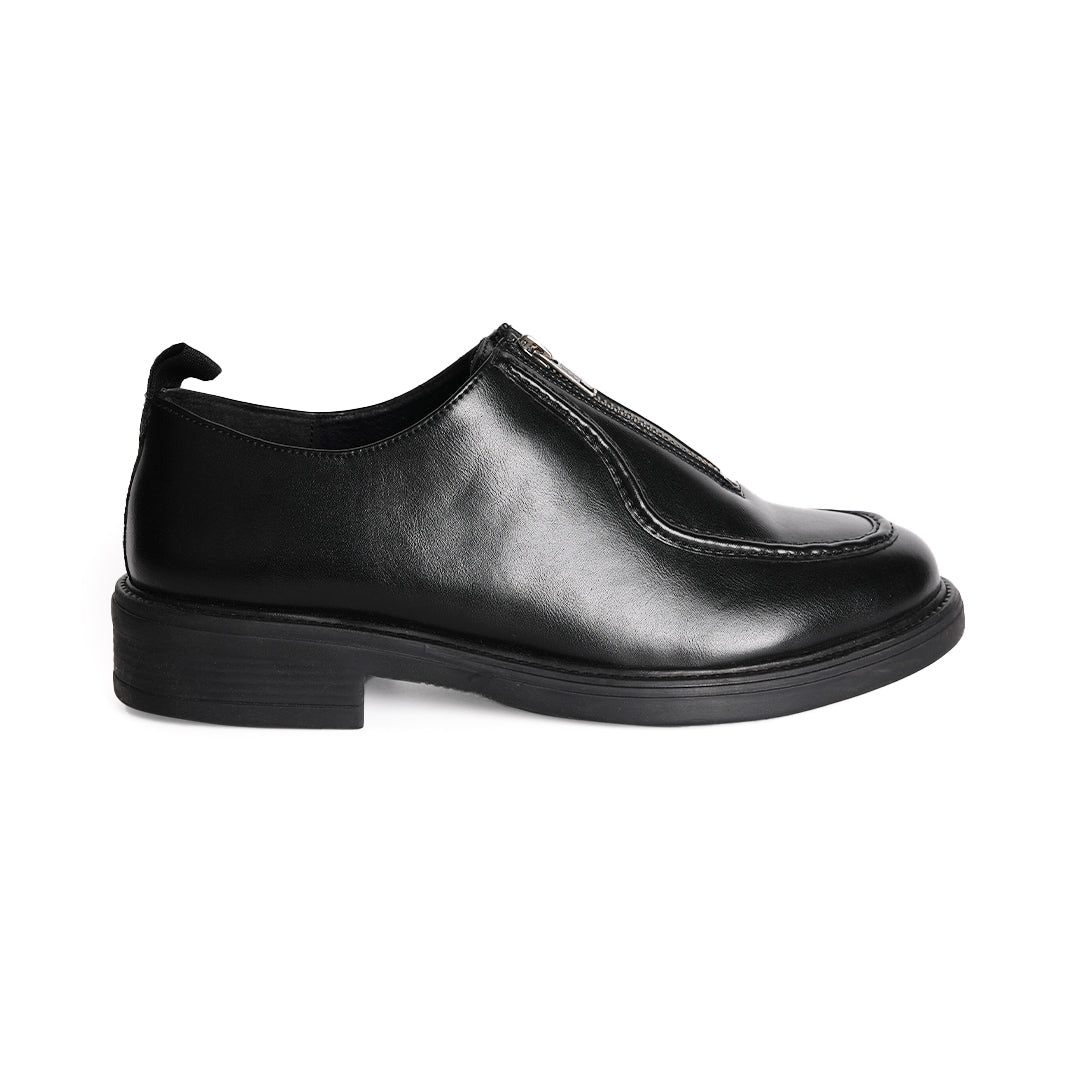 Monkstory Cosmopolitan Zip-Up Loafers  - Black