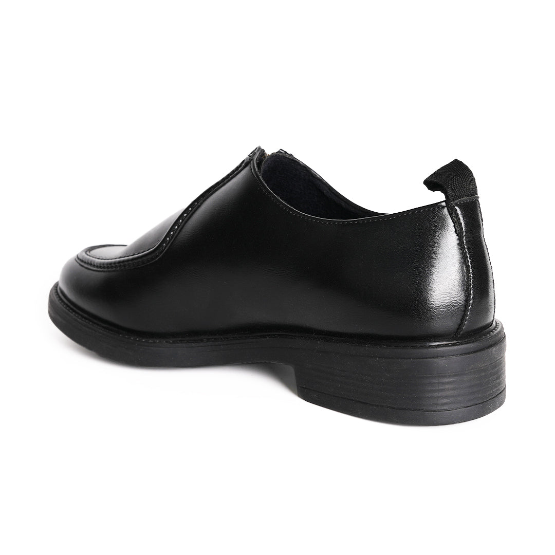 Monkstory Cosmopolitan Zip-Up Loafers  - Black