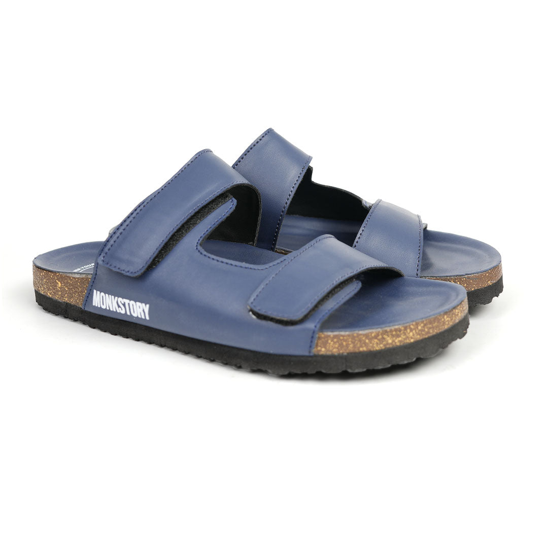 Monkstory Cork Dual-Straps Sandals - Blue