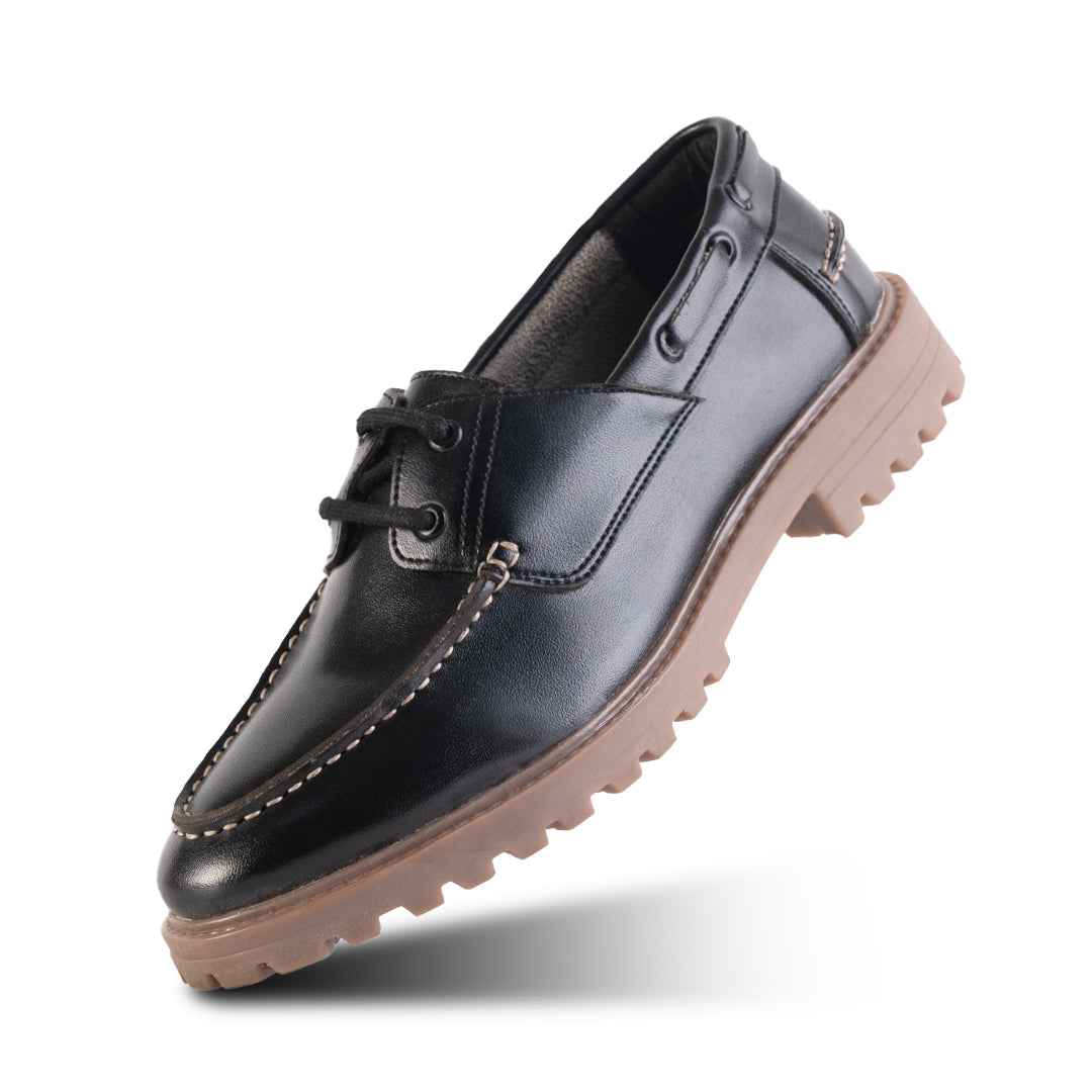 Monkstory Cosmopolitan Boat Loafers  - Black