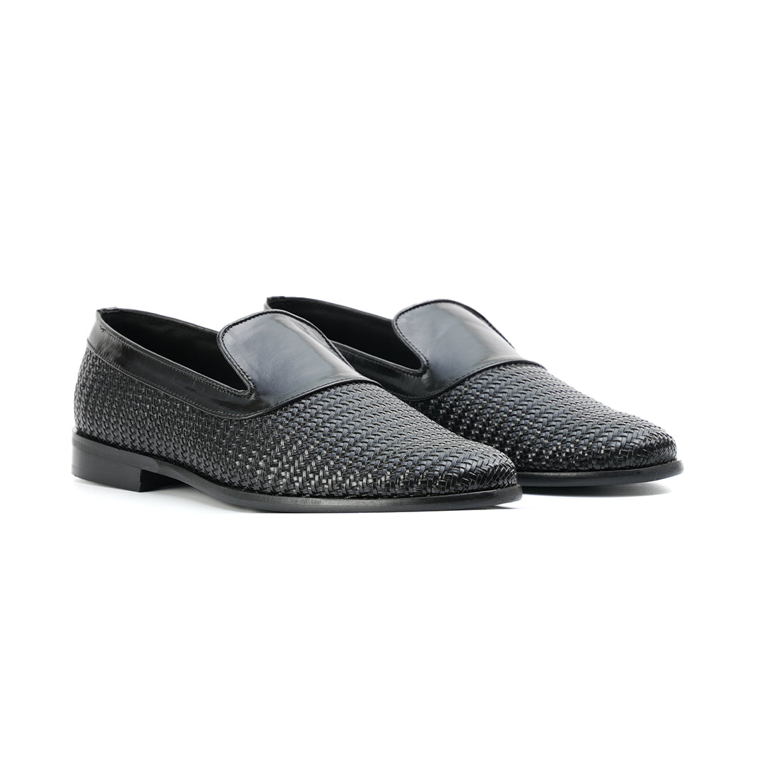 Monkstory Woven Slip-Ons - Black