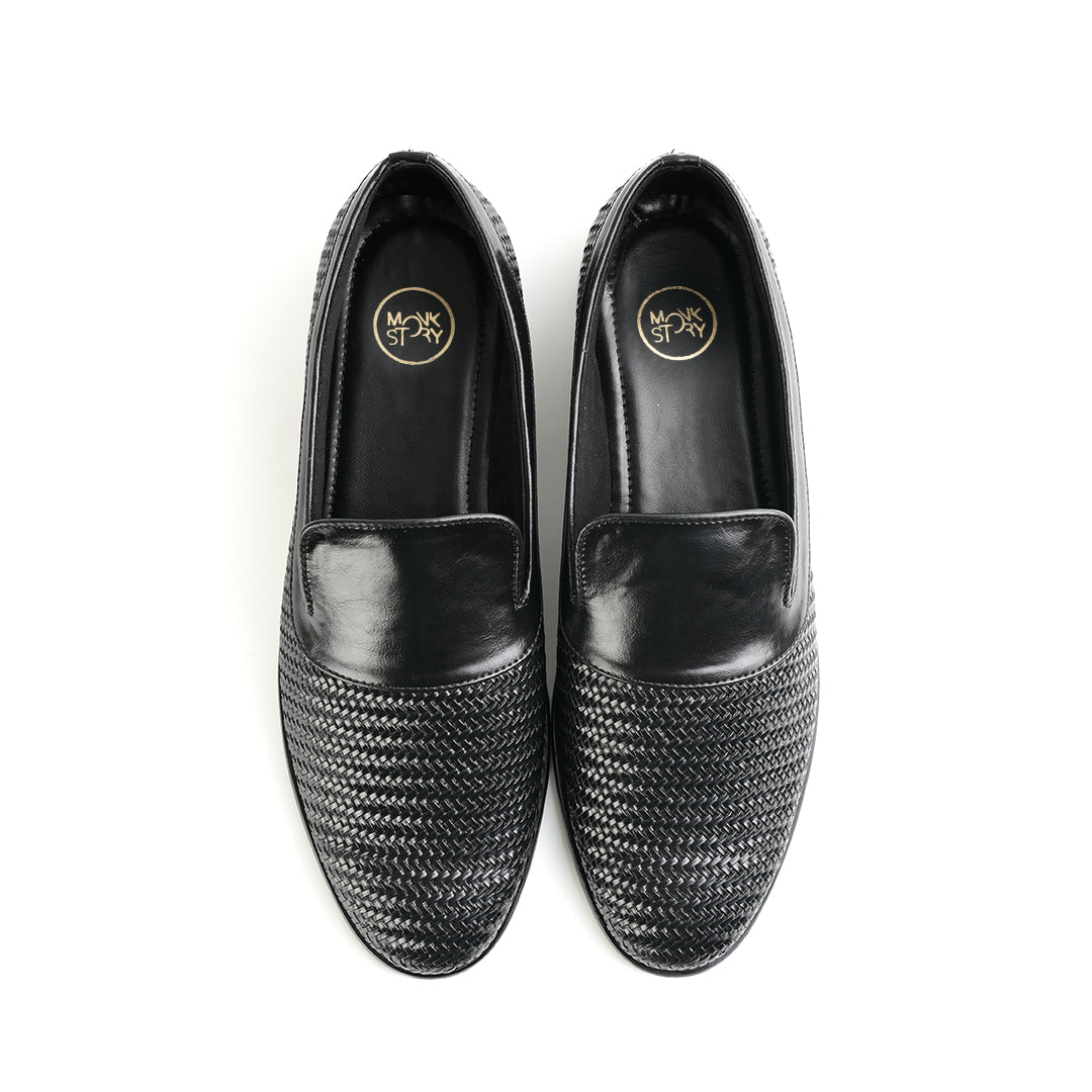 Monkstory Woven Slip-Ons - Black