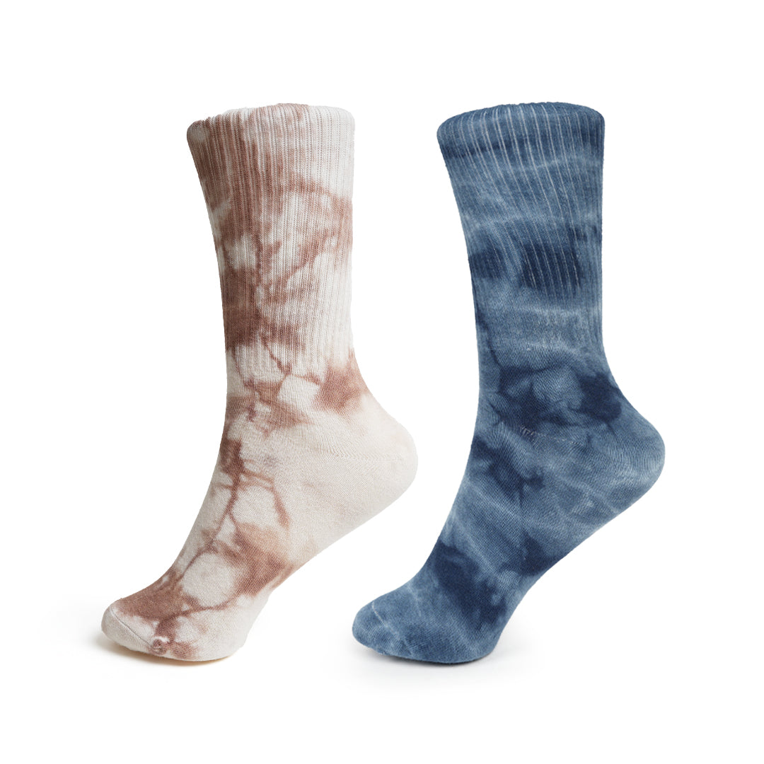 Monkstory Unisex Tie-Dye Crew Socks - Set of 2 Pack