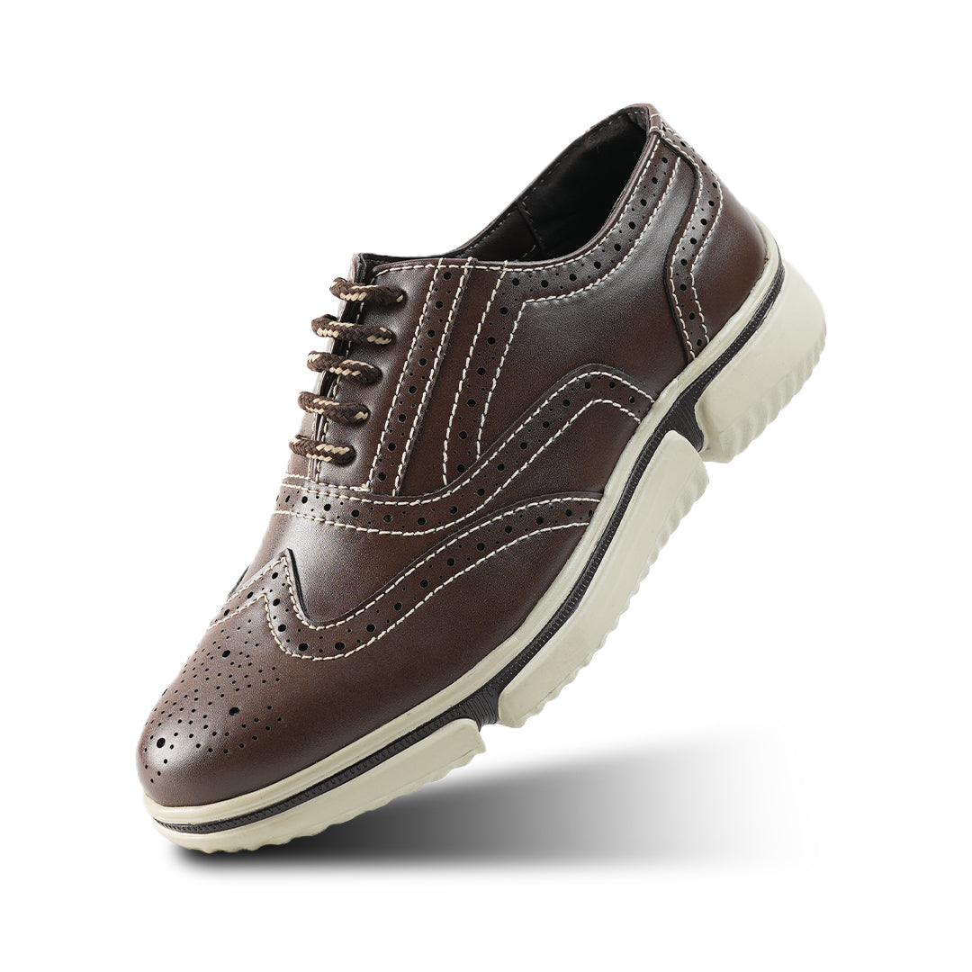 Monkstory Gravity Lift Ultra-Comfort Brogue Sneakers - Brown