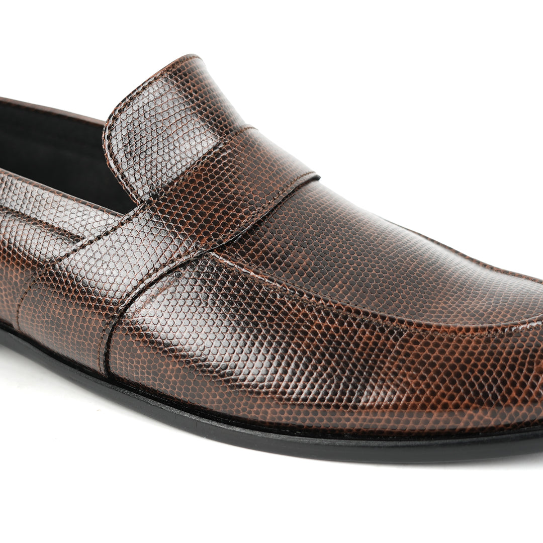 Monkstory Grain Pattern Formal Shoes - Brown