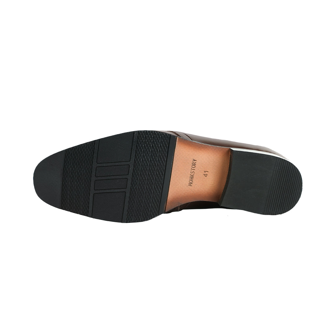 Monkstory Minimal Flexi Business Slip-Ons - Brown