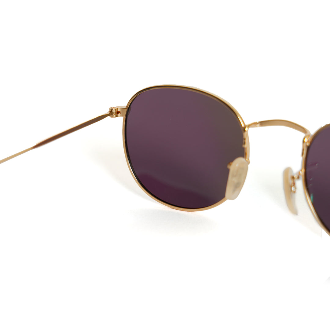 Monkstory Vintage Round Unisex Sunglasses - Turquoise Gold
