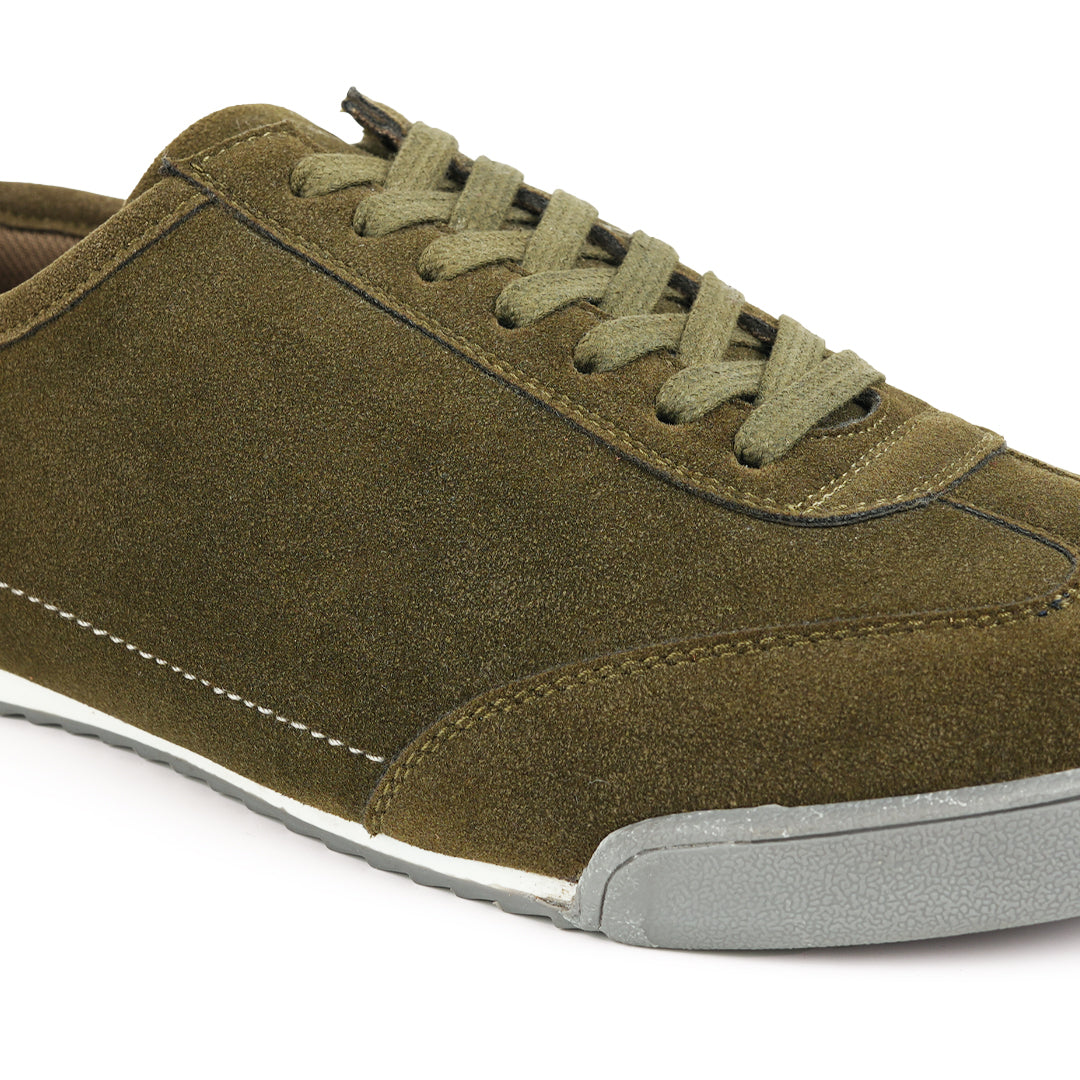 Monkstory Sleek Suede Sneakers  - Green