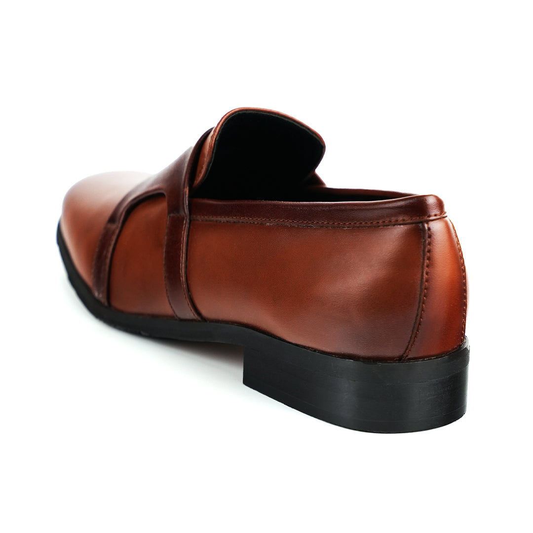 Monkstory Double Monk Flexi Business Slip-Ons - Burnish Tan