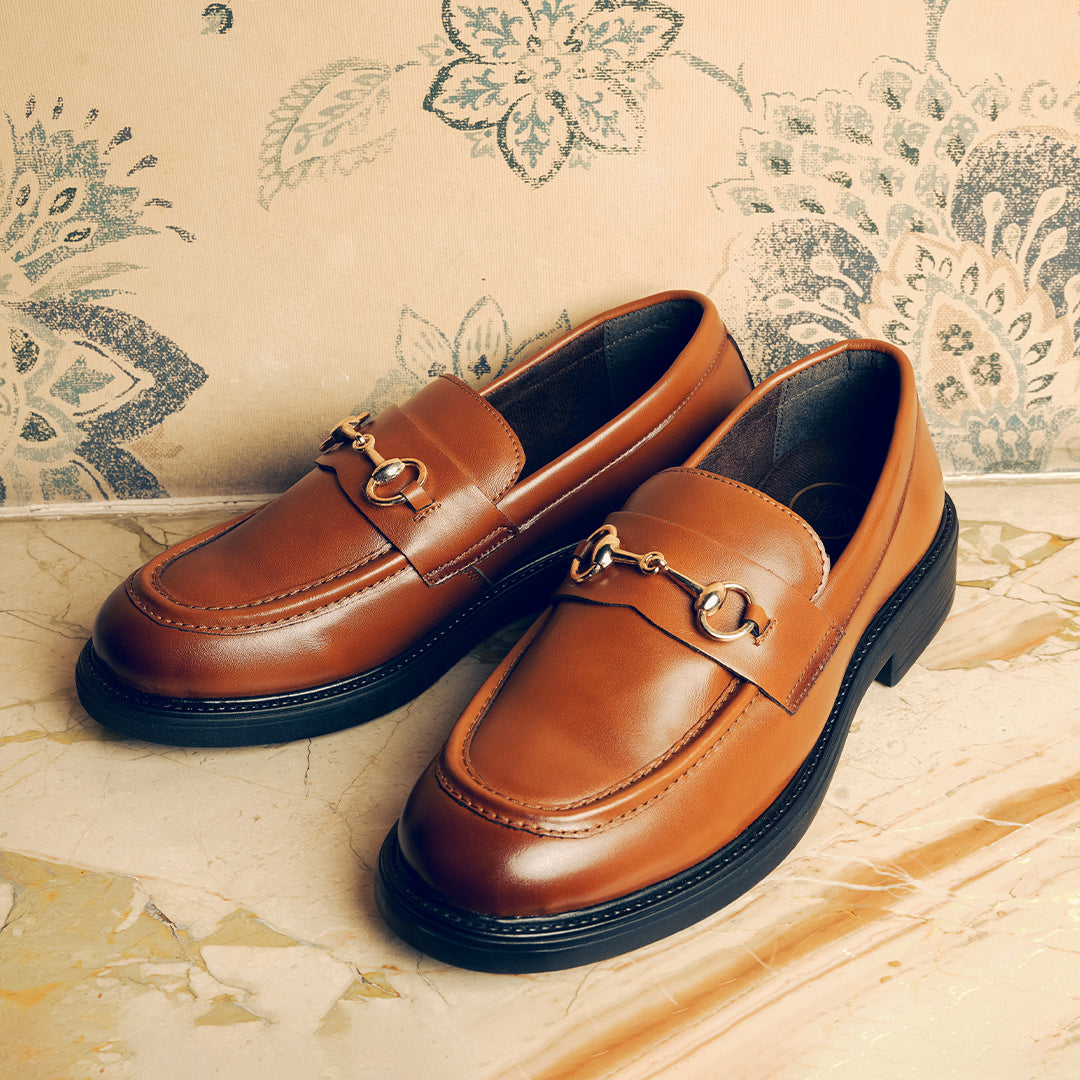 Monkstory Cosmopolitan Horsebit Penny Loafers  - Tan