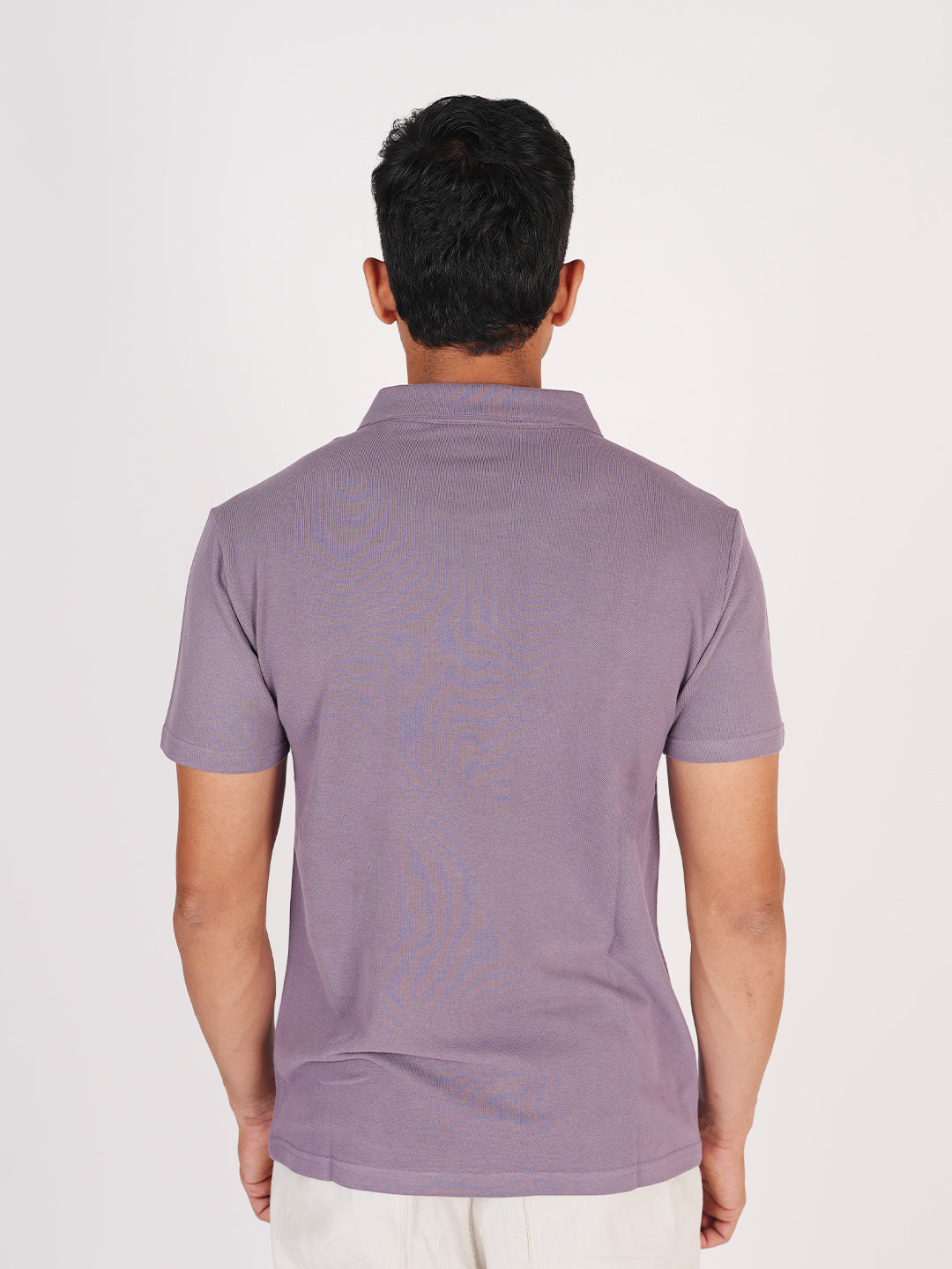 Monkstory Bamboo Cotton Zip-Polo Tee - Lilac