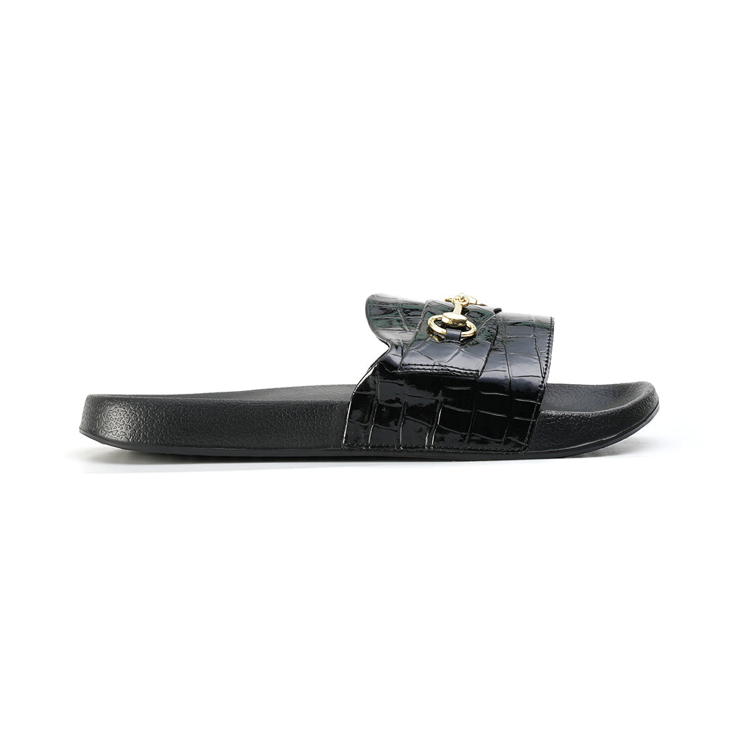 Monkstory Old Money Horsebit Sliders - Black