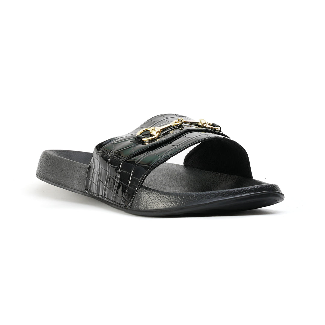 Monkstory Old Money Horsebit Sliders - Black