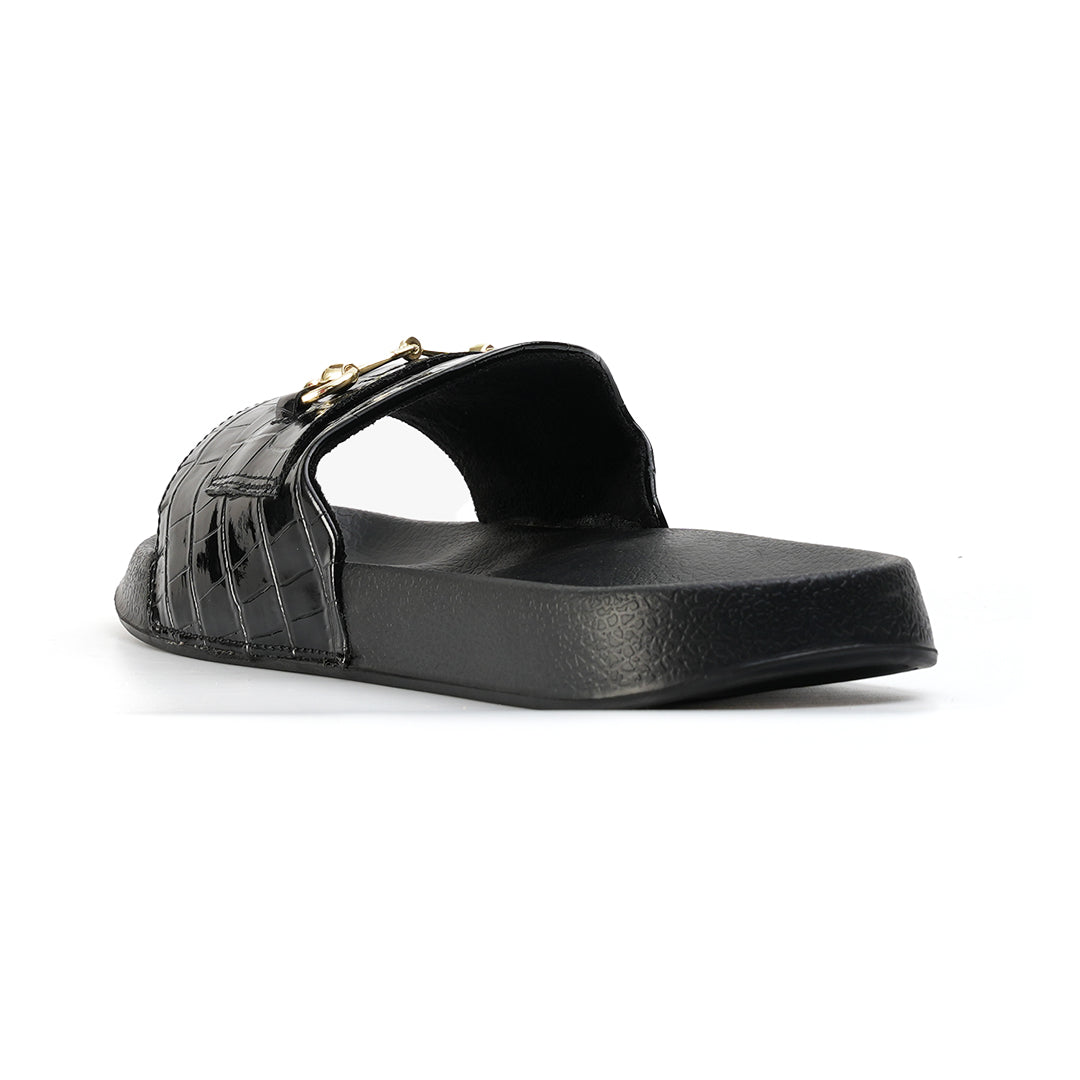 Monkstory Old Money Horsebit Sliders - Black