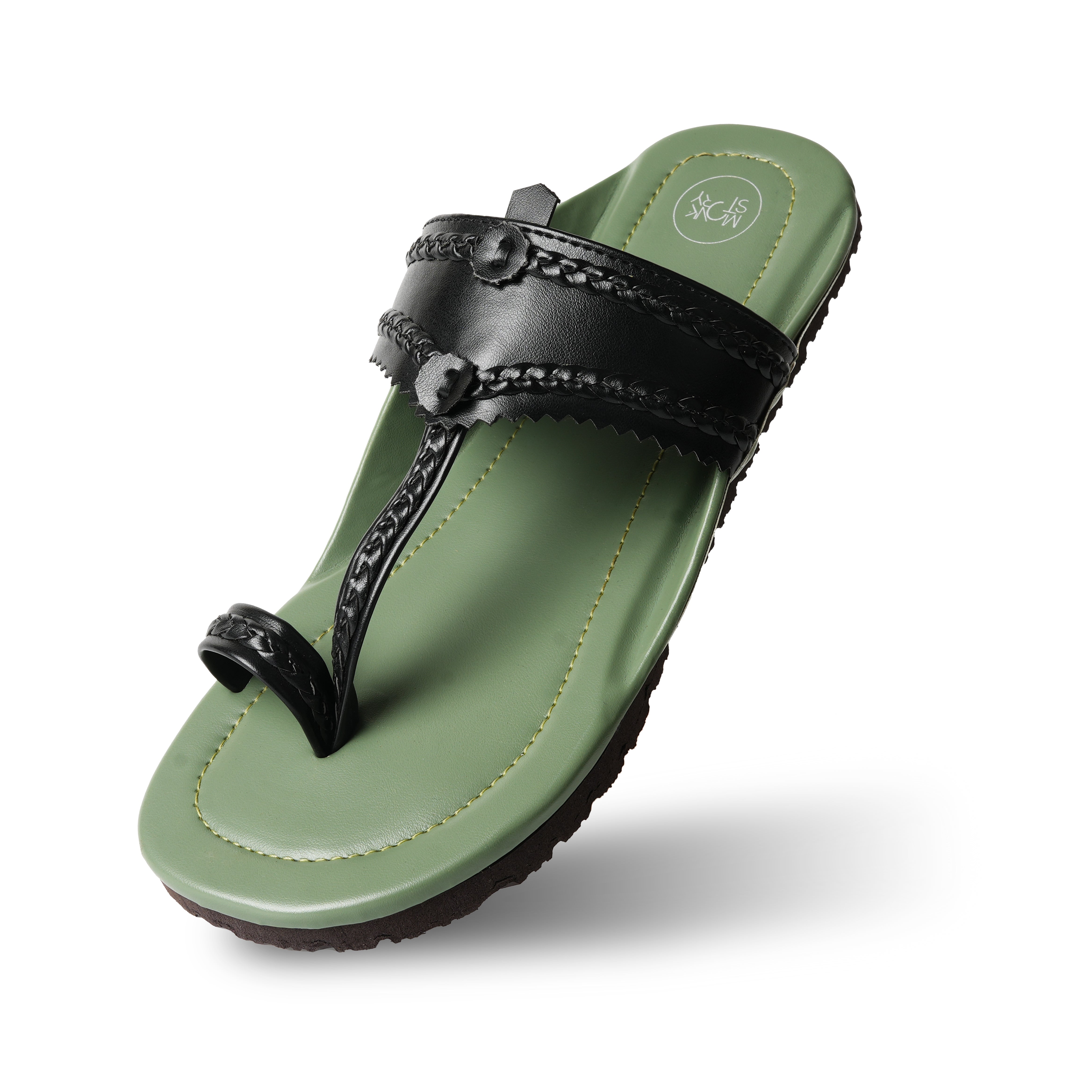 Brown Faux Leather Handcrafted Kolhapuri Sandals For Boys Design by Tiber  Taber - Footwear at Pernia's Pop Up Shop 2024