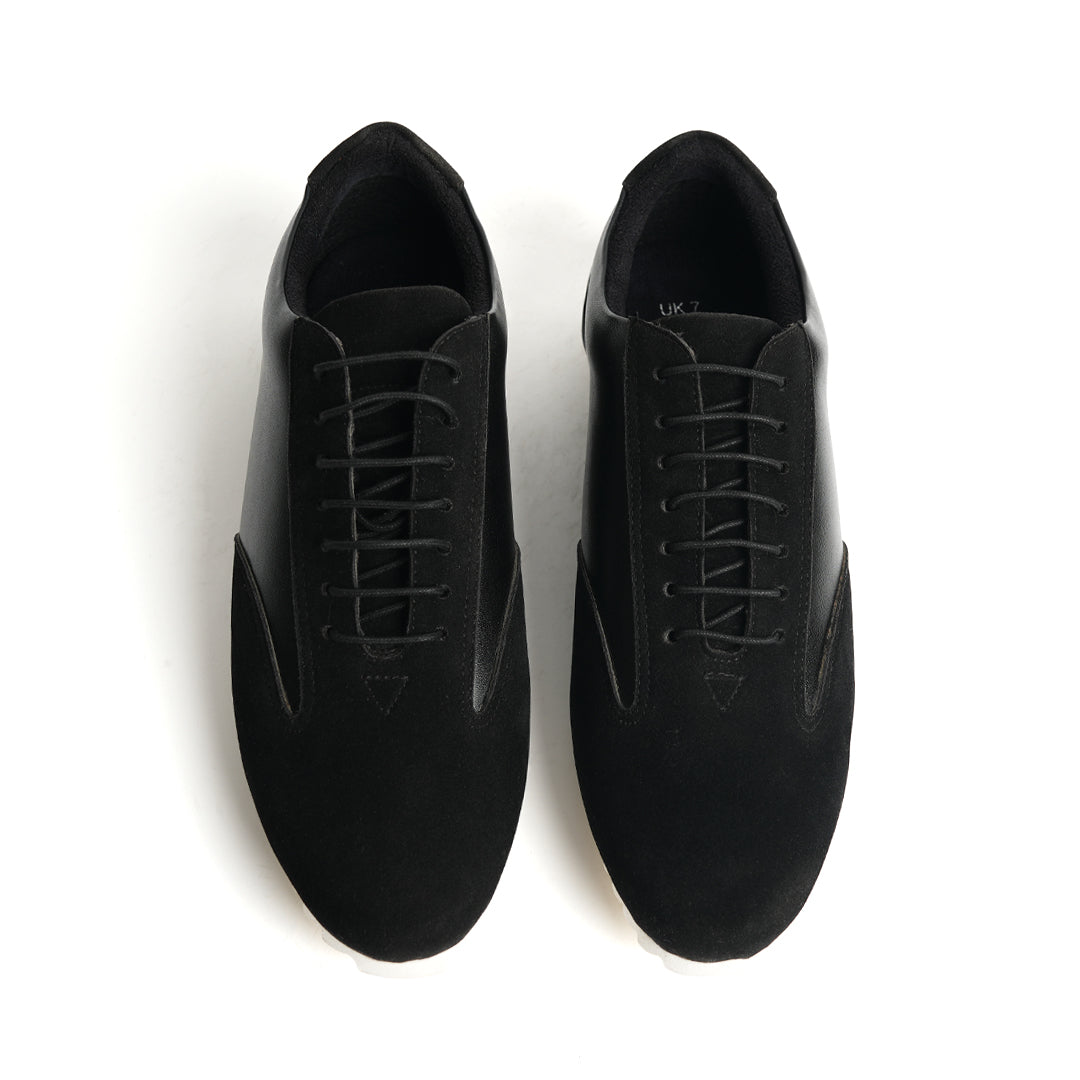 The Monkstory Black Dual-Tone Smart Sneakers combine sleek style with unparalleled comfort.