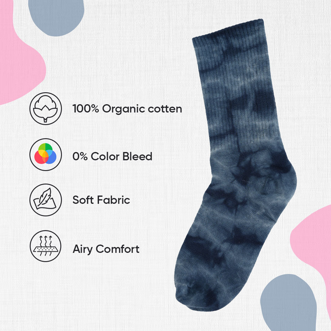 Monkstory Unisex Tie-Dye Crew Socks - Set of 2 Pack